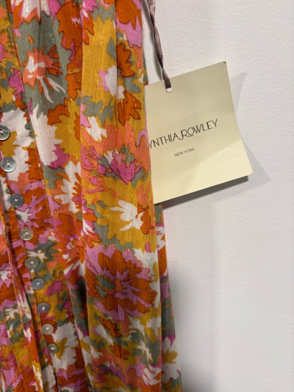 Cynthia Rowley Orange Floral Smocked Maxi Skirt - Picture 10 of 11